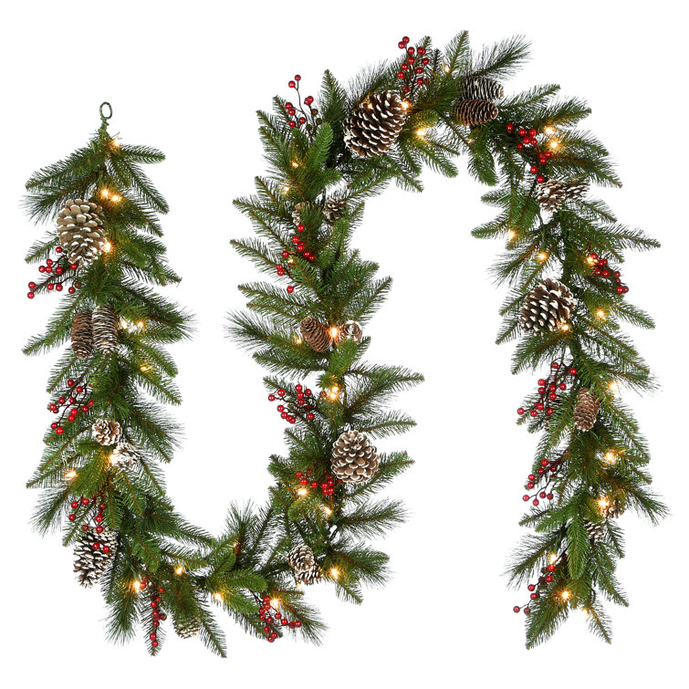 108'' in. Lighted Faux Garland & Reviews Birch Lane